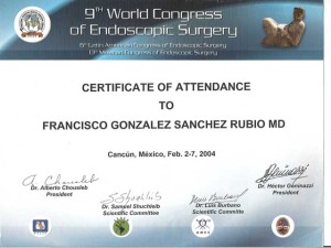 Endoscopic Surgery Certificate - Tijuana Bariatric Surgeon